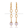 Rose Quartz Yellow Gold Plated Leverback Silver Beautiful Earring